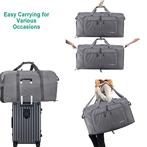 Image of Woogwin Travel Duffel Bag Large Foldable Waterproof Overnight Bag for Beach Swim Bags Pool Sports Gym
