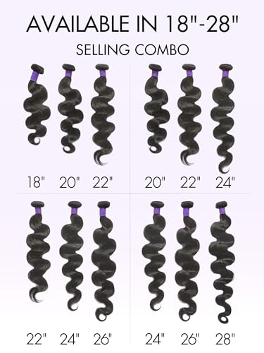 Luvme Peruvian Hair Loose Body Wave 3 Bundles 20 22 24 Inches 10A Human Hair Weave Bundles Natural Color thumb #5