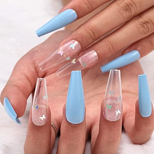 Amazon Com Outyua Butterfly Fake Nails Coffin Glossy Extra Long Press On Nails Ballerina Designer Blue False Nails Full Cover Nails With Design For Women And Girls 24pcs Blue Beauty Personal Amazon Com Outyua Butterfly Fake Nails Coffin Glossy Extra Long Press On Nails Ballerina Designer Blue False Nails Full Cover Nails With Design For Women And Girls 24pcs Blue Beauty Personal
