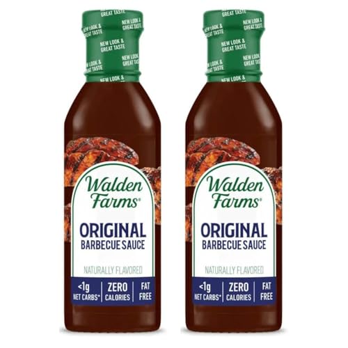 Walden Farms Barbecue Sauce Variety Pack – Hickory Smoked, Original & Honey BBQ Flavors – Zero Calorie, Sugar Free, Keto & Fat Free – 12 oz Bottles, 2-Pack