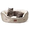 Bedsure Dog Beds for Small Dogs – Round Medium Cat Beds for Indoor Cats, Washable Pet Bed for Puppy and Kitten with Slip-Resistant Bottom, 25 Inches, Taupe