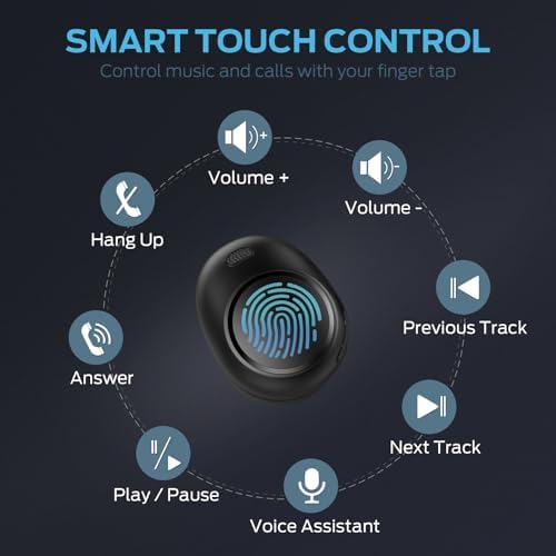 Monster Bluetooth Wireless Earbuds, in-Ear Headphones, Bluetooth Ear Buds, Built-in Microphone, Comfortable Fit, Touch Control, Type-C Quick Charging, 32H Playback,Black