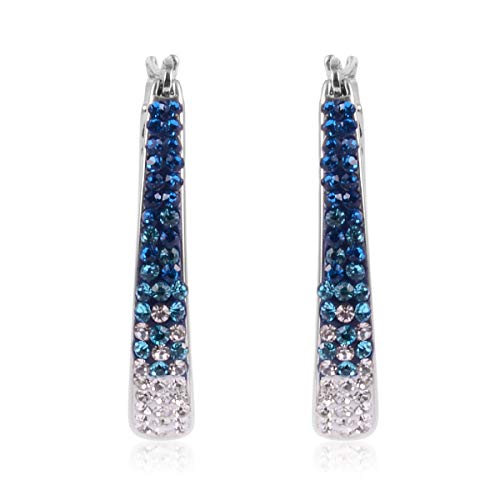 Stylish Hoops Hoop Earrings Rhodium Plated Crystal Unique Fashion Jewelry for Women