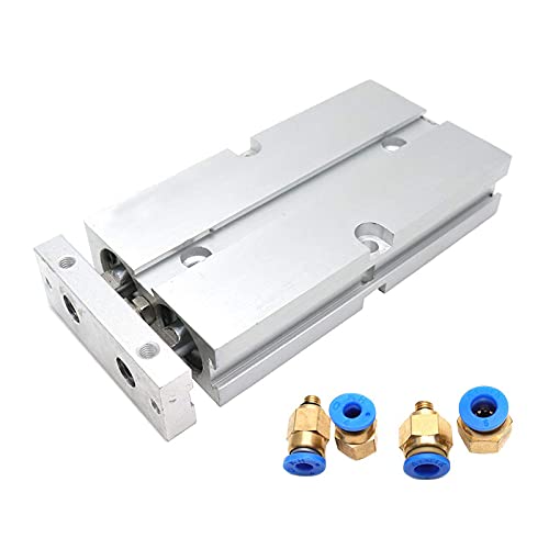 Sydien 16Mm Bore 50Mm Stroke Pneumatic Air Cylinder Double Action Double Rod With 4Pcs Straight Quick Fitting (Tn16X50) #TOP25