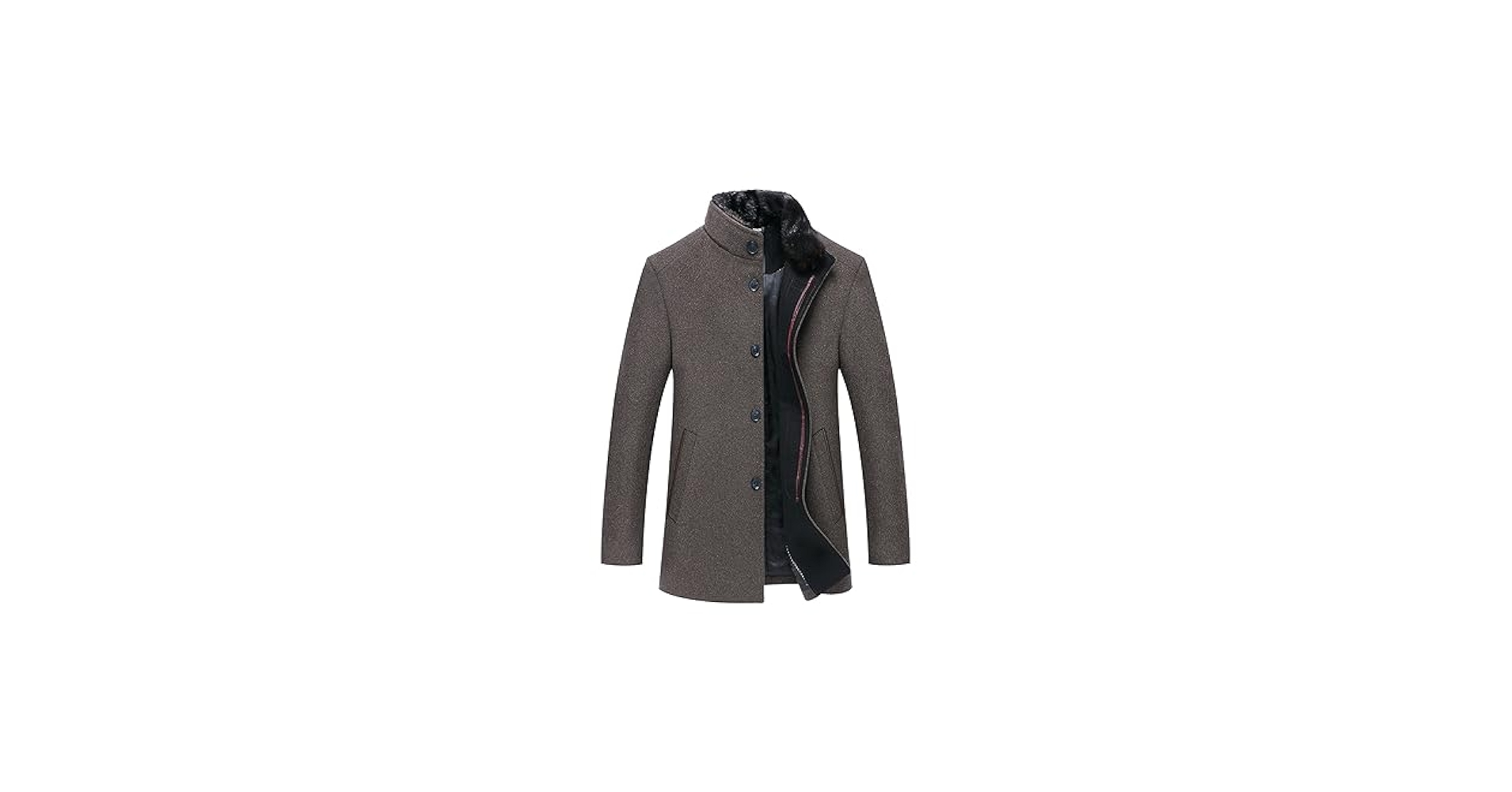 Amazon.com: Mens Stand Collar Woolen Coat Business Casual