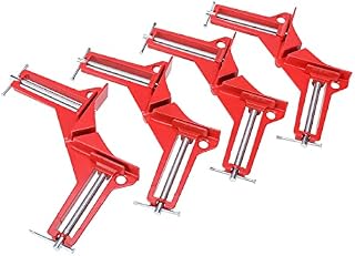 BOOMSART 90 Degrees Right Angle Clamp,4Pcs Woodworking Clamps Set, Adjustable Wood Vice Miter Clamp for Picture Holder Woodworking Holder100mm Aluminium Alloy Corner Clamp
