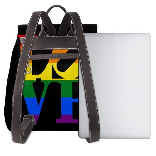 LGBT Gay Pride Microfiber PU Leather Backpack Lightweight Daypack Bag for Travel Business Commute Gym3