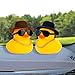 MuMyer Rubber Duck Car Ornaments Duck Car Dashboard Decorations Accessories with Mini Top Hat Necklace and Sunglasses(T1)