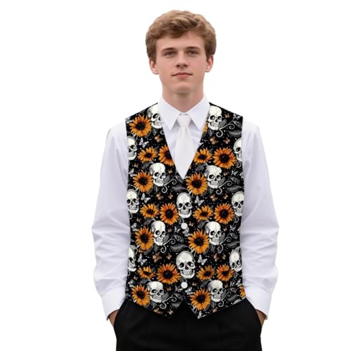 Men's Casual Suit Vest with Pockets V Neck 4 Buttons Vest Plus Size Slim Fit Business Waistcoat for Tuxedo Wedding