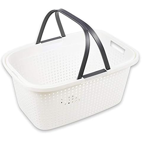 URBNLIVING Large Washing Laundry Basket High Grade Plastic With Large Handles Cover