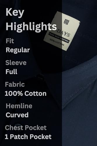 Image of 7-DAYS Premium Men's Formal Shirts - Cotton, Self-Design, Full Sleeve, Regular Fit, with Pocket, Stylish Office Shirts for Men