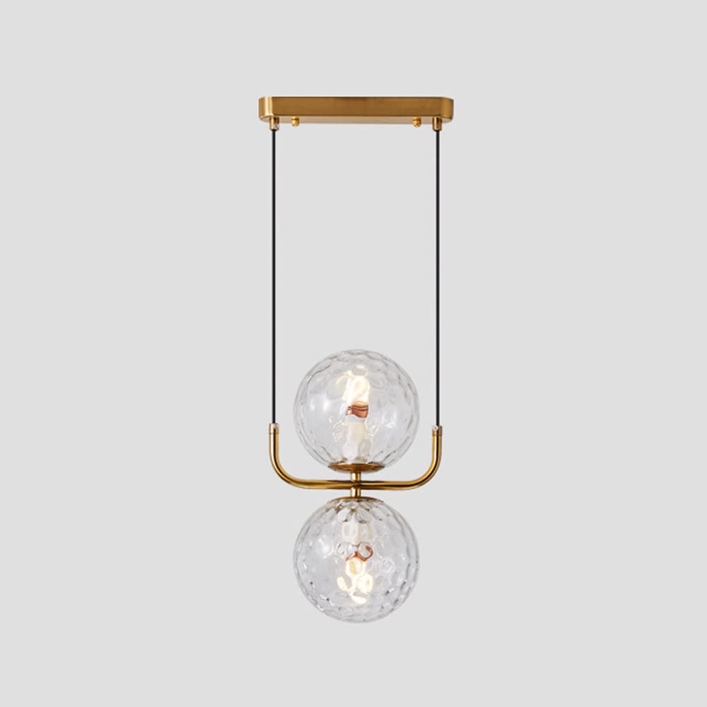 Suspension LED en verre et métal doré pour chambre et bar modèle F
