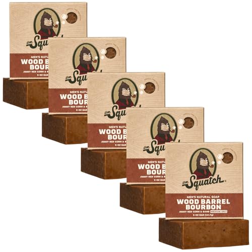 Dr. Squatch Natürliches Seifenstück für Männer, 5er-Pack - Holzfass-Bourbon