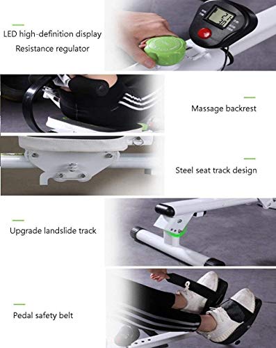 Image of Foldable Rowing Machines Rowing Machine for Home Use Foldable Hydraulic Rower Trainer Indoor Rowing Device 12 Resistance Adjustment LCD Monitor Max User Weight 150 Kg Fitness Equipment