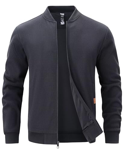 Yundobop Men's Lightweight Jacket Zip Up bomber Jacket Casual Stylish