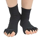 [NEOBODY] スリーピングソックス 5本指 先なし 広げる 冷え対策 リラックス 足指全開 セラピーソックス ルームソックス ヨガ 靴下 男女兼用 ダークグレー