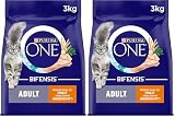 PURINA ONE Bifensis Adulte | Croquettes Au Poulet pour Chats Adultes | Sac de 3kg (Lot de 2)