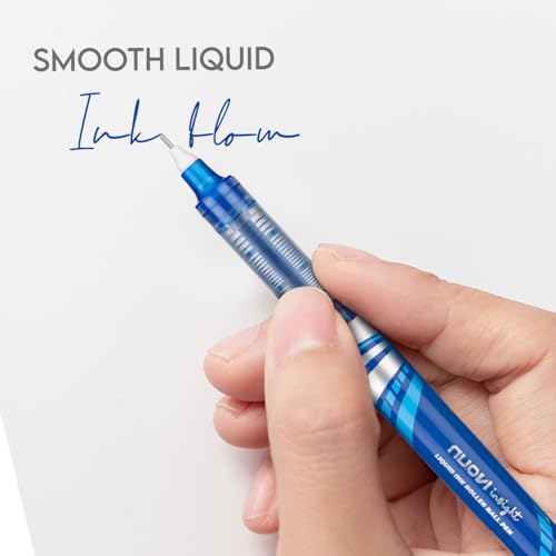 Image of Insight Liquid Ink Rollerball Pens | 0.5mm Micro Tip with Sleek & Lightweight Body | Quick-Dry, Smudge-Free Ink for Smooth Ink flow | Ideal for Office, School & Journaling (Blue Ink, Pack of 8)