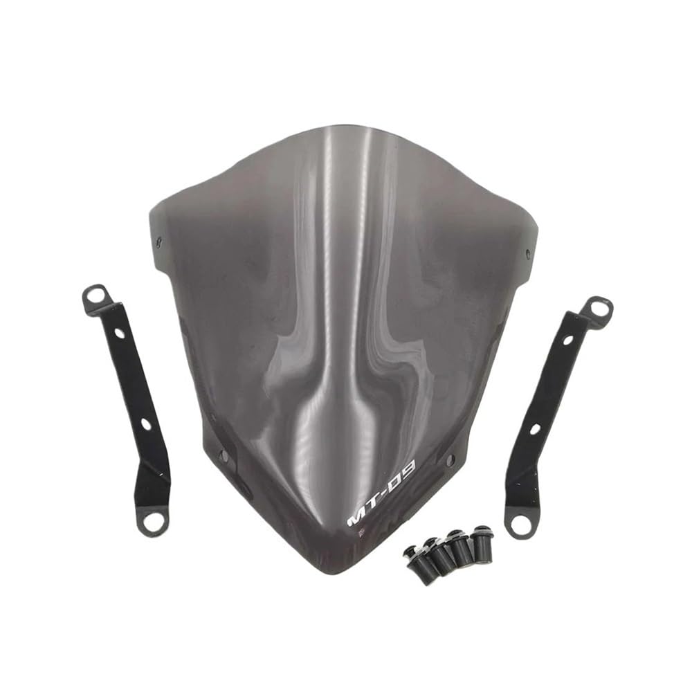 Deflector Parabrisas De Motocicleta, Deflectores Protección contra Viento Cristal Frontal con Kits Soporte para MT-09 FZ-09 2014 2015 2016