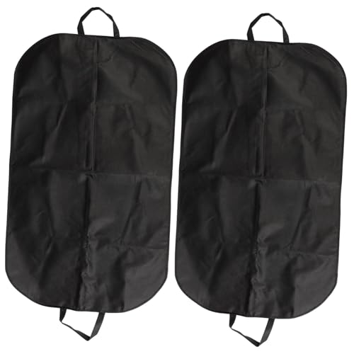Luxshiny 2Pcs Business Folding Suit Cover Bag Portable Black Garment Protector for Travel Home Bedroom and Wardrobe Storage Medium