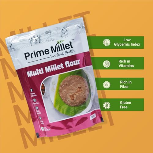 Image of Prime Millets Organic Multi Millet Flour | Whole Barnyard Grain | Pack of 2 (750g Each) | High Fiber | Healthy Digestive Meals | Premium Quality