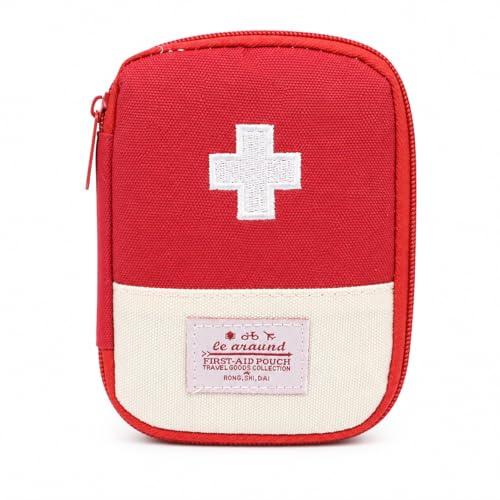 Bolsa de Primeiros Socorros Compacta 'Emergência Resolvida' – Organizador Médico para Viagem, Mochila, Carro e Camping – Zíper Resistente, Tecido Oxford, 18x13cm