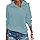 Cuptacc Women's Sweatshirts V Neck Long Sleeve Tunic Tops Casual Solid Color Half Zip Sweatshirt Women Autumn Light Blue, Medium M 12-14