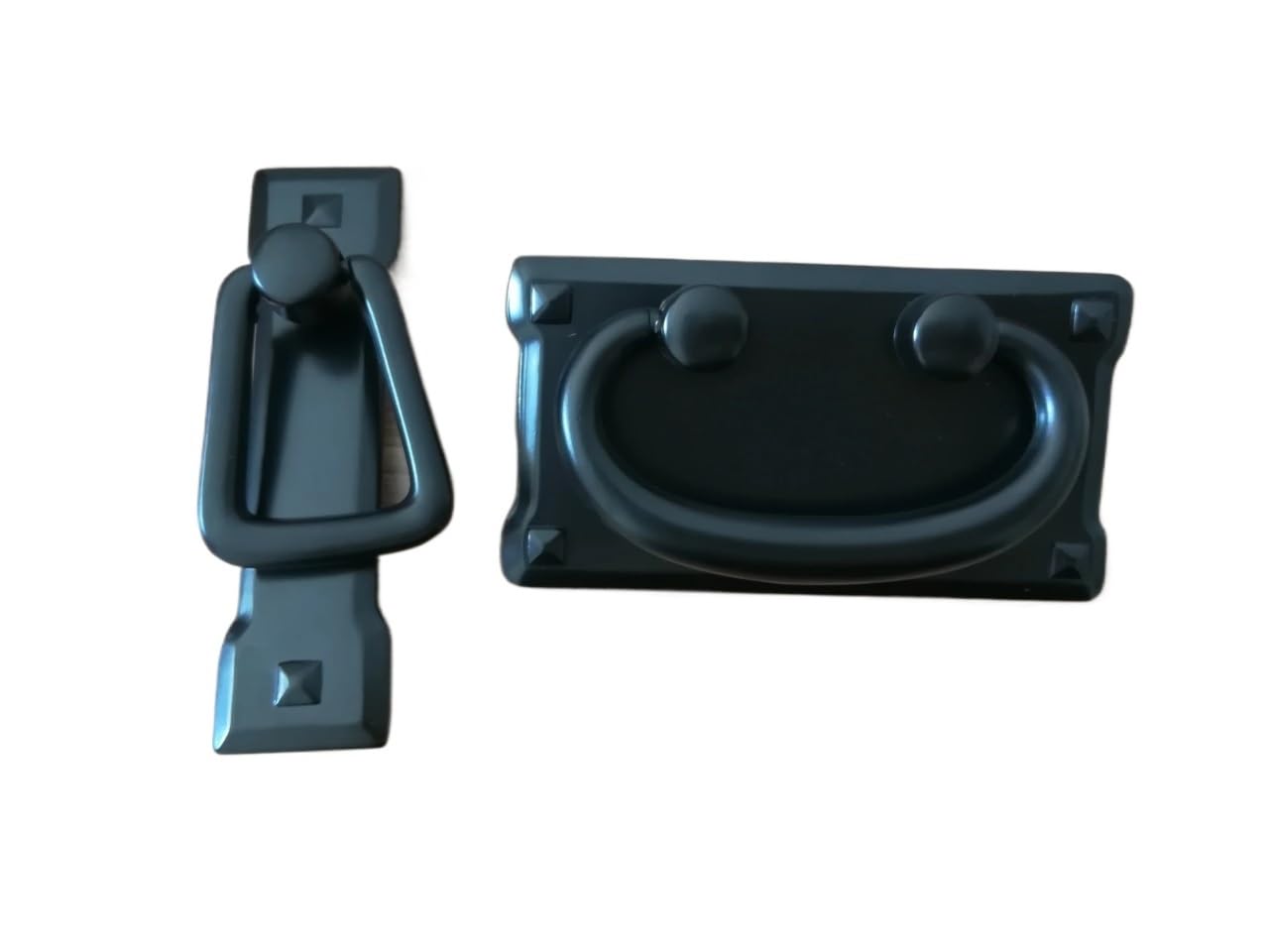 Cidegoo Black 2Pcs Vintage Cabinet Handles Drop Pulls Antique Silver Bronze Cupboard Door Knobs