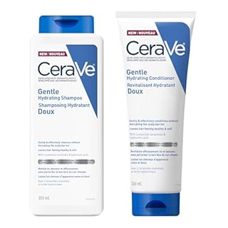 CeraVe Gentle Hydrating Shampoo & Conditioner for Men & Women, Gently Cleanses Hair & Scalp Without Stripping Away Moisture, Leaves Hair Feeling Healthy & Soft. Suitable for All Hair Types. Pack of 2.