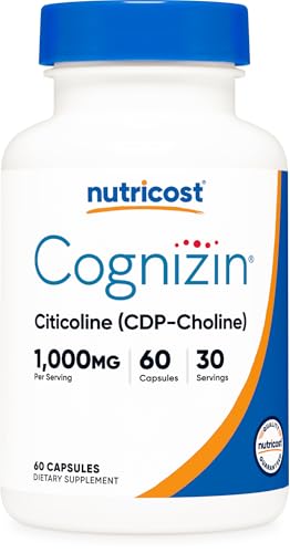 Nutricost Cognizin Citicoline (CDP-Choline) 1000mg 60 Capsules Vegan