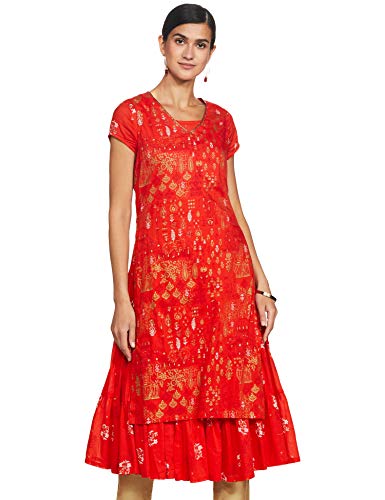 Image of BIBA Womens Round Neck Printed Kurta