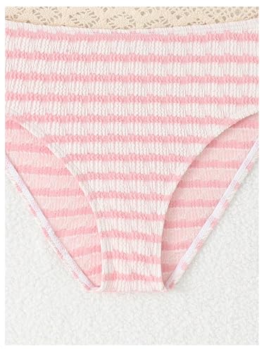 Girl's 2 Piece Swimsuits Striped Scoop Neck Beach Bathing Suit Cute Bikini Set4