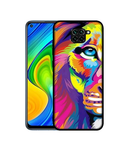Image of Lion Design Premium 2D Printed Metal Back Case Cover for Mi Redmi Note 9 4G