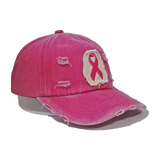Gorra ajustable de algodón rosa con parche lazo cáncer miniatura 2