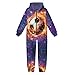 Biyejit Galaxy Flame Soccer Onesie One-piece Jumpsuit for Kids Boys Zip Up Hoodie Aesthetic Bodysuit Fashion One Piece Rompers Loose Comfy Fall Outfits Outdoor Sport Wear Bodysuit