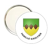 ESPEJO REDONDO ESCUDO HERALDICO FAMILLE GAULTIER VERSION 2 BRETAGNE FRANCE