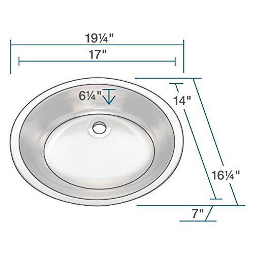 Mr Direct 1917-18 Stainless Steel 18-Gauge Topmount Or Undermount Bathroom Vanity Sink #TOP2