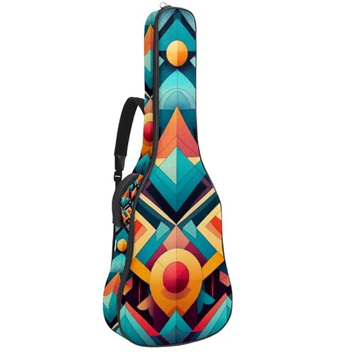 Sac de transport pour guitare acoustique élégant au motif géométrie abstraite (42.9"/109cm)