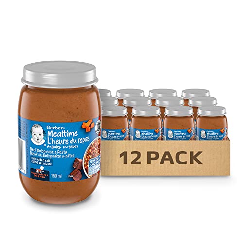 Gerber - Gerber Mealtime Purée Beef Bolognese and Pasta Jar, 12x159ml