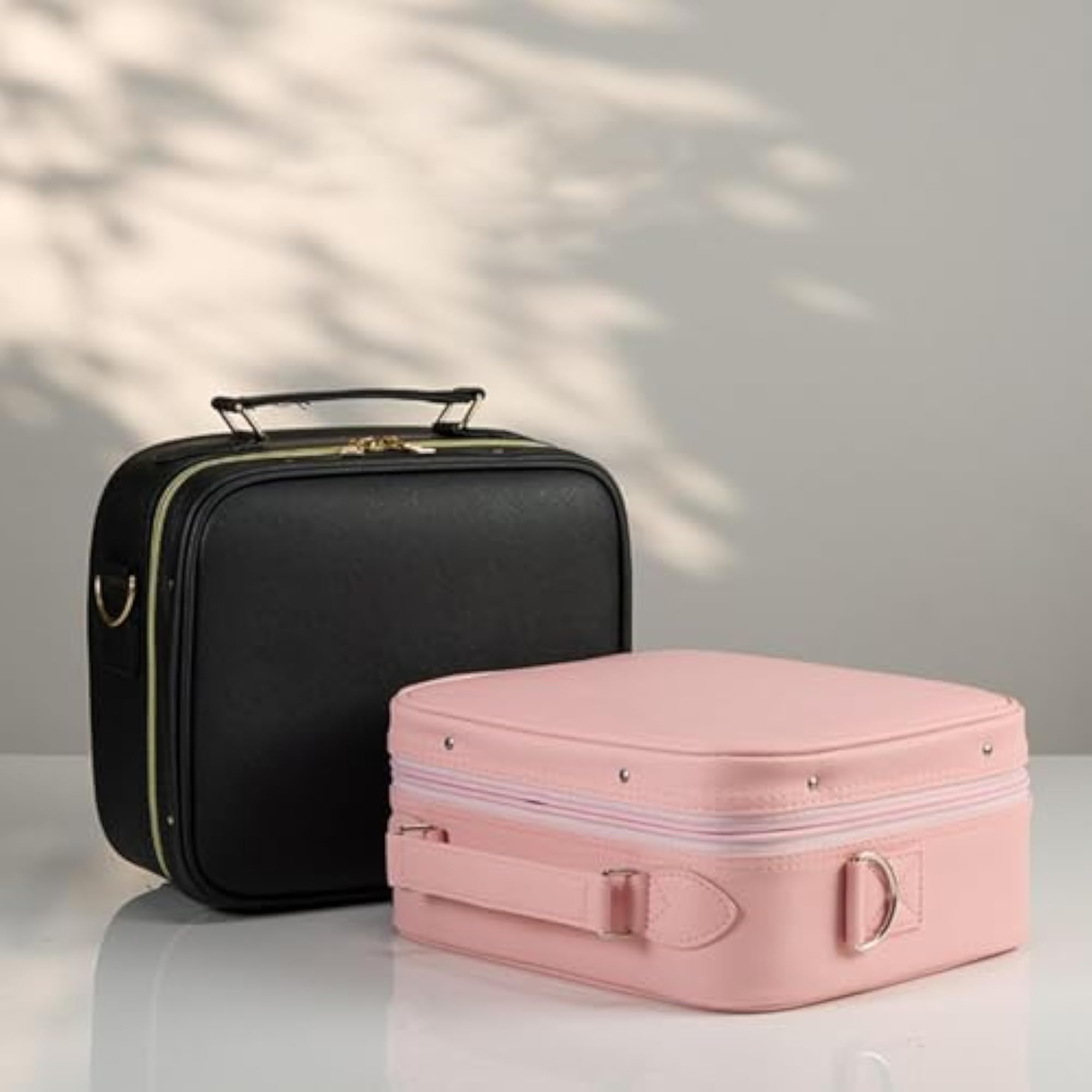 Portable Makeup Box Organizer with Mirror for Women