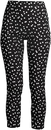 Time & Tru Women's Millennium Skinny Pants (6, Black Dot)4