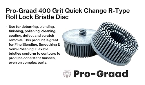Image of 2 inch 400 Grit Blue R-Type Bristle Disc 5 Pack | Ceramic-Aluminum Oxide for Fine Blending, Smoothing & Semi-Polishing | Quick Change Roll Lock | Pack of 5
