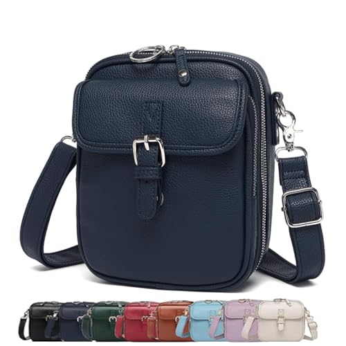 Gettoreach Crossbody Bag, Urvashis Crossbody Leather Bag, Vintage Cross Body Shoulder Purse with Card Slots, Forcipower