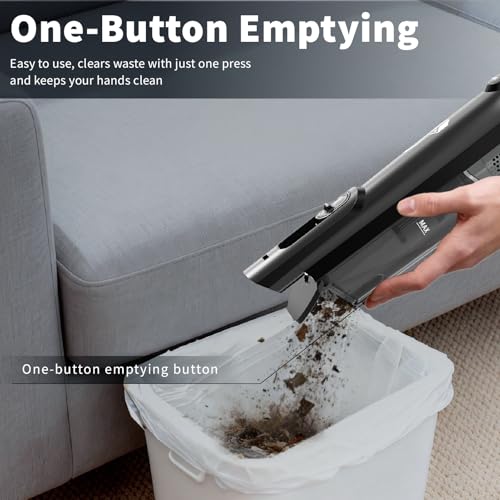 Image of Cordless Handheld Vacuum, Lightweight Portable Hand Vacuum Cleaner with LED Light,Rechargeable Hand Held Vacuum with One-Touch Empty, Powerful Suction for Office, Home,Car, Charcoal