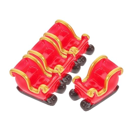Cabilock Ensemble De Décorations De Voiture en Traîneau du Père Noël Mini Modèle en Résine pour Décorations De Et