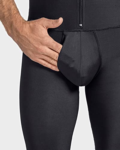 Full Shaper Compression Tummy Control Bodysuit -Post Surgical Shapewear For Men Black #TOP4