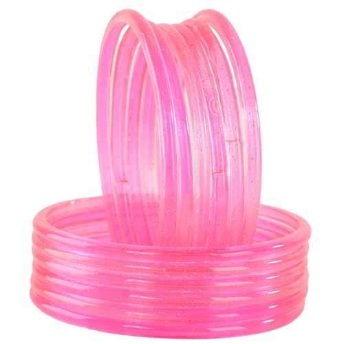 Image of STYOLLO Viral Jelly Transparent Plain Glass Chudi Set For Women & Girls | Traditional Bangle Set | Stylish Bangles For Girls | Ethnic Wedding, Festive & Daily Jewelry | Classic Designer Churi - Set Of 12