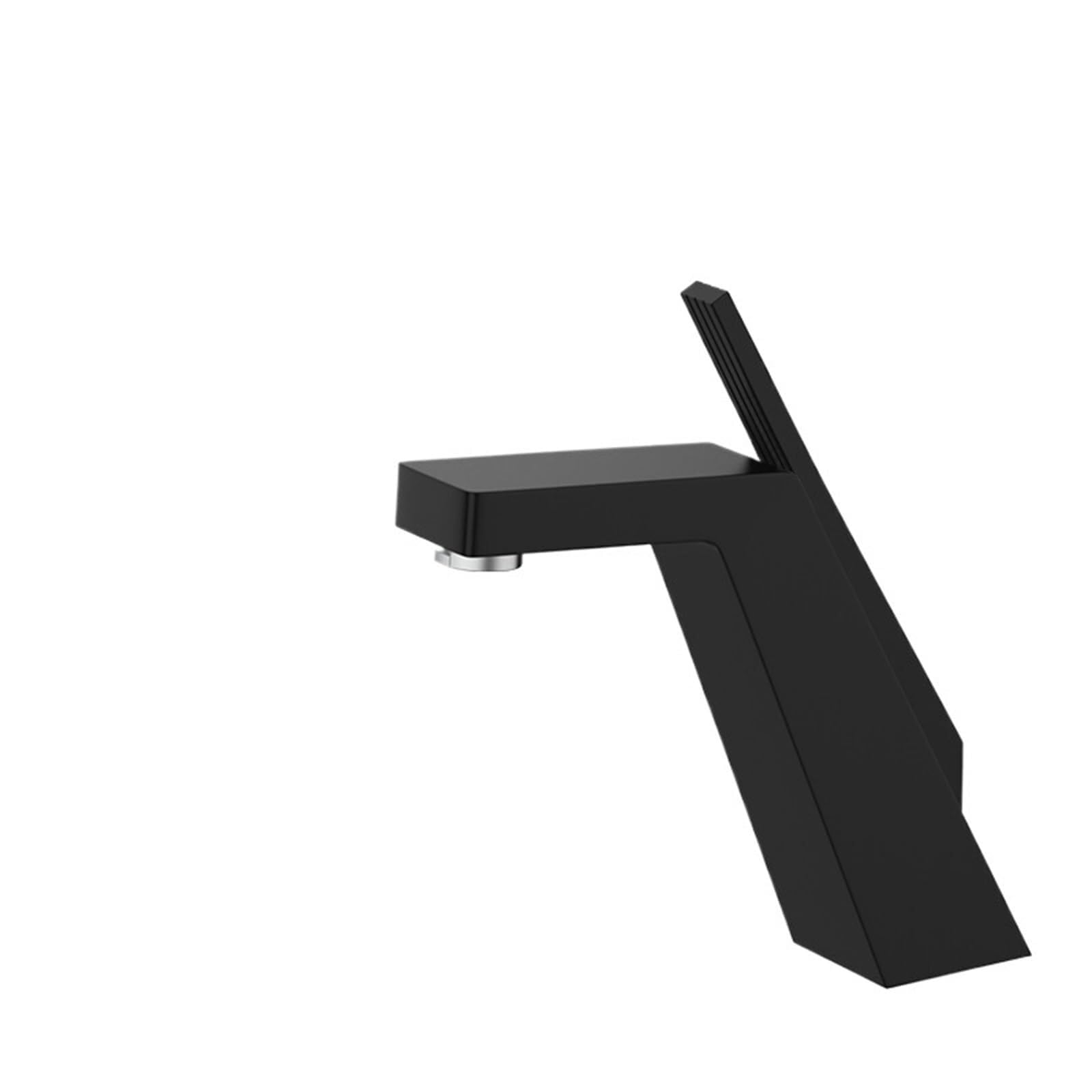 Basin Tap Black/Chrome Face Single Handle Deck Mounted Sink Taps Cold and Hot Mixer for Bathroom Crane Faucets(Black)