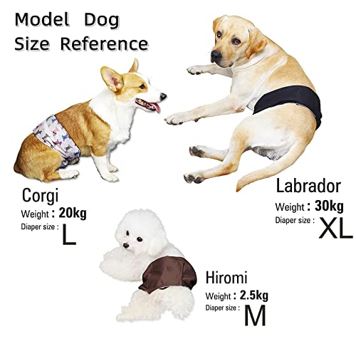 Image of Washable Male Dog Diapers(6 Pack), Reusable Durable Male Dog Belly Bands (XL-Waist 23.6~27.5inch)