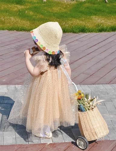 Toddler Girls Sequin Tulle Tutu Dress Cap Sleeves Party Dress Size 6M-9Y4